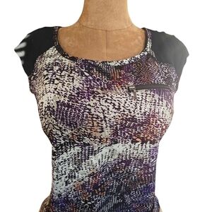 a.n.a Women's Black and Purple Patterned Blouse